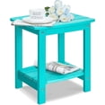 thumbnail image 1 of Table d'Appoint Extérieure, Petite Table Adirondack à Deux Niveaux en HIPS, Table Carrée Imperméable pour l'Extérieur, Tables d'Extrémité Modernes pour Balcon, Patio, Piscine, Plage, Véranda, Terrasse, Usage Intérieur Ou Extérieur, Bleu Aruba, 1 of 14