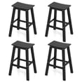 thumbnail image 1 of Gymax 29'' Patio Bar Stool Set of 4 w/ Curved Seat & Footrests for Backyard Outdoor Black, 1 of 8