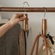 thumbnail image 5 of Perchero de madera maciza liso con gancho giratorio, organizador de armario para ahorrar espacio, percha de madera para cinturones y bufandas, paquete de 2, 5 of 5