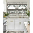 thumbnail image 5 of Turquoise Brown Kitchen Curtains Sets 24 Inch Length with Valance, Southwestern Stripe Western Rustic Aztec Swag Valances and Tiers Curtain Set Drapes Swag Curtains for Living Room, Bathroom, Bedroom, 5 of 6