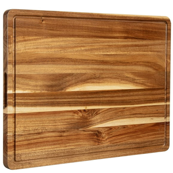 Cutting Boards 1.5&quot; Thicker, 20x15 Inch Extra Large Acacia Wooden Cutting Board for Kitchen, Edge Grain Wood Chopping Board with Juice Groove and Handles, Pre-Oiled Carving Tray for M
