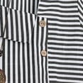 thumbnail image 5 of Women's Plus Size Striped Asymmetrical V-Neck Blouse – Petal Sleeve Short-Sleeve Summer Top with Cooling Cotton-Linen Blend, 5 of 6