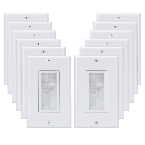 Plato de pared Brush Cosfox 1 Gang Decora Style blanco, paquete de 12