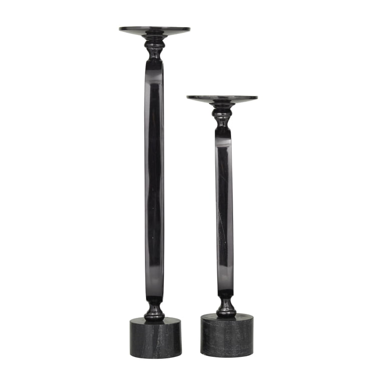 DecMode 2-Candle Black Aluminum Paper Clip Candlesticks photo 6