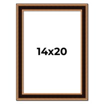 14x20 Frame Gold Brown Plein Air Vintage Solid Wood Picture Frame | 1.75 Inches Moulding Width |
