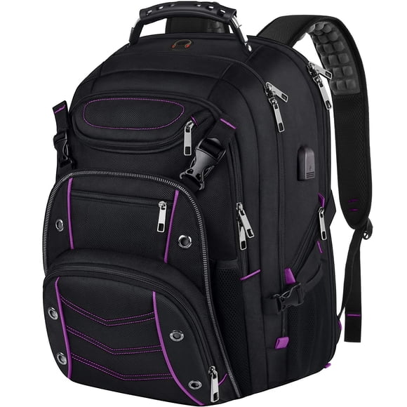 VECKUSON Unisex 18.4 Inch Laptop Backpack, Purple Rfid, For College Students And Adults