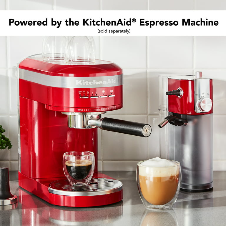 KitchenAid Metal Semi-Automatic Espresso Machine and Automatic Milk Frother  Attachment Bundle