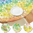 thumbnail image 4 of Pioneer Flower Floral Print Pattern Round Fitted Tablecloth with Elastic Edge,Dining Table Cover Waterproof,Outdoor Round Tablecloth for Camping,Dining,Indoor and Outdoor, 4 of 7