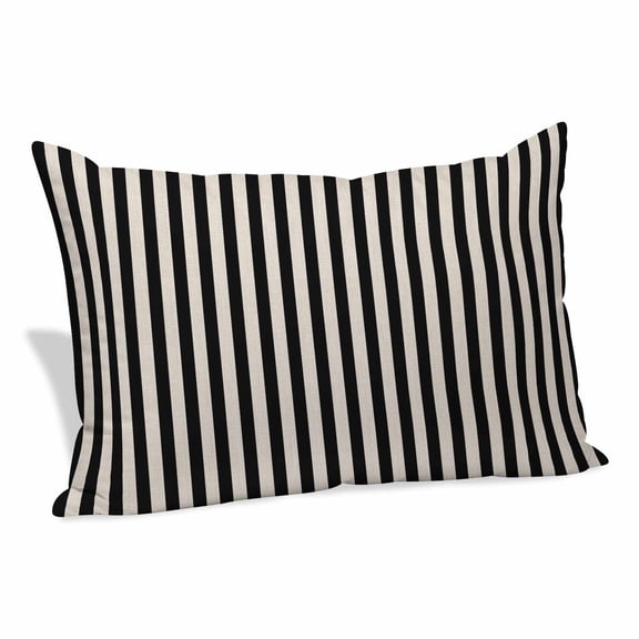 Black Striped Pillow Covers Queen, Modern Simple Farmhouse Beige Vintage Soft Brushed Microfiber Breathable Throw Pillow Covers, Pillowcase with Zipper for Couch Sofa Bedroom Living Room 20"x30"