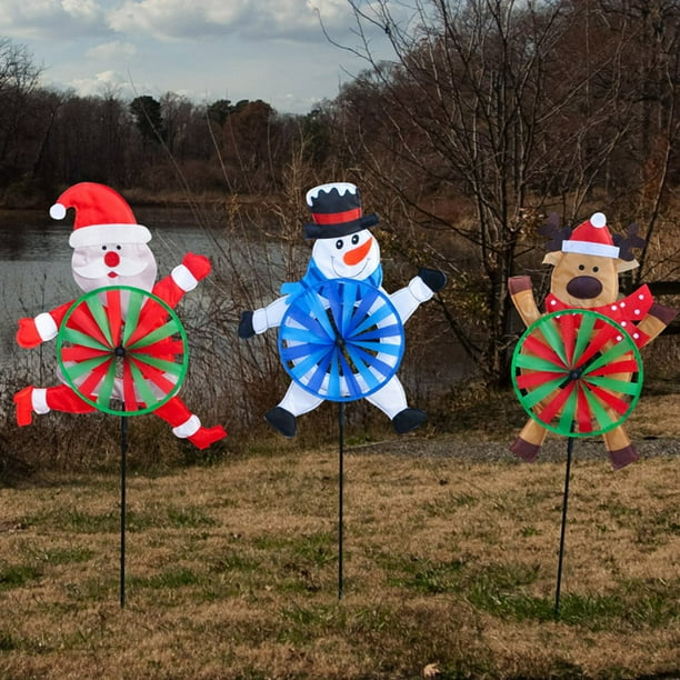 Christmas Santa Snowman and Reindeer Tummy Wind Spinners - Walmart.com
