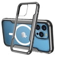 thumbnail image 2 of Dteck Transparent Back Case for iPhone 15 Pro,Magnetic Metal Bumper Case Compatible with Mag-Safe Shockproof Rubber Clear PC Cover,Grayblack, 2 of 8