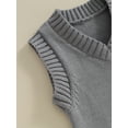 thumbnail image 6 of Bagilaanoe Toddler Baby Boy Girl Sweater Vest 6M 12M 18M 24M 3T 4T 5T Kids Lightweight Sleeveless V Neck Solid Color Pullover Knitted Tank Tops, 6 of 9