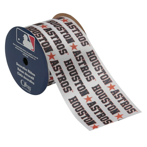 Offray 2.5"x9' MLB Houston Astros Single Face Satin Ribbon
