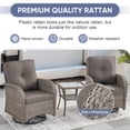 thumbnail image 4 of POCASSY Outdoor Wicker Chairs Swivel Rocking Chairs - Outdoor Swivel Rocking Chairs Set of 2 with Rattan Side Table, Gray Patio Swivel Glider Chair 3PCS Patio Furniture Set for Porch Pool, Gray/Gray, 4 of 8