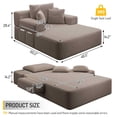 thumbnail image 3 of FFH Oversized Chaise Lounge Indoor, Plush Corduroy Cloud Floor Couch with Storage, Convertible Sofa Bed, No Assembly Required, Coffee, 3 of 12