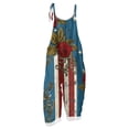 thumbnail image 3 of JULMCOMO American Flag Jumpsuits for Women 1776 Plus Size Cotton Linen Sleeveless Patriotic Overalls Spaghetti Straps Independence Day Wide Leg 4th of July Outfits with Pockets Navy M, 3 of 6