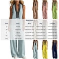 thumbnail image 4 of VBVC Women's Sleeveless V-Neck Wide Leg Jumpsuit, Summer Zipper Palazzo Pants For Women, Ladies' Stand Collar Boho One Piece Outfit with Pockets,Green,S-2XL, 4 of 6