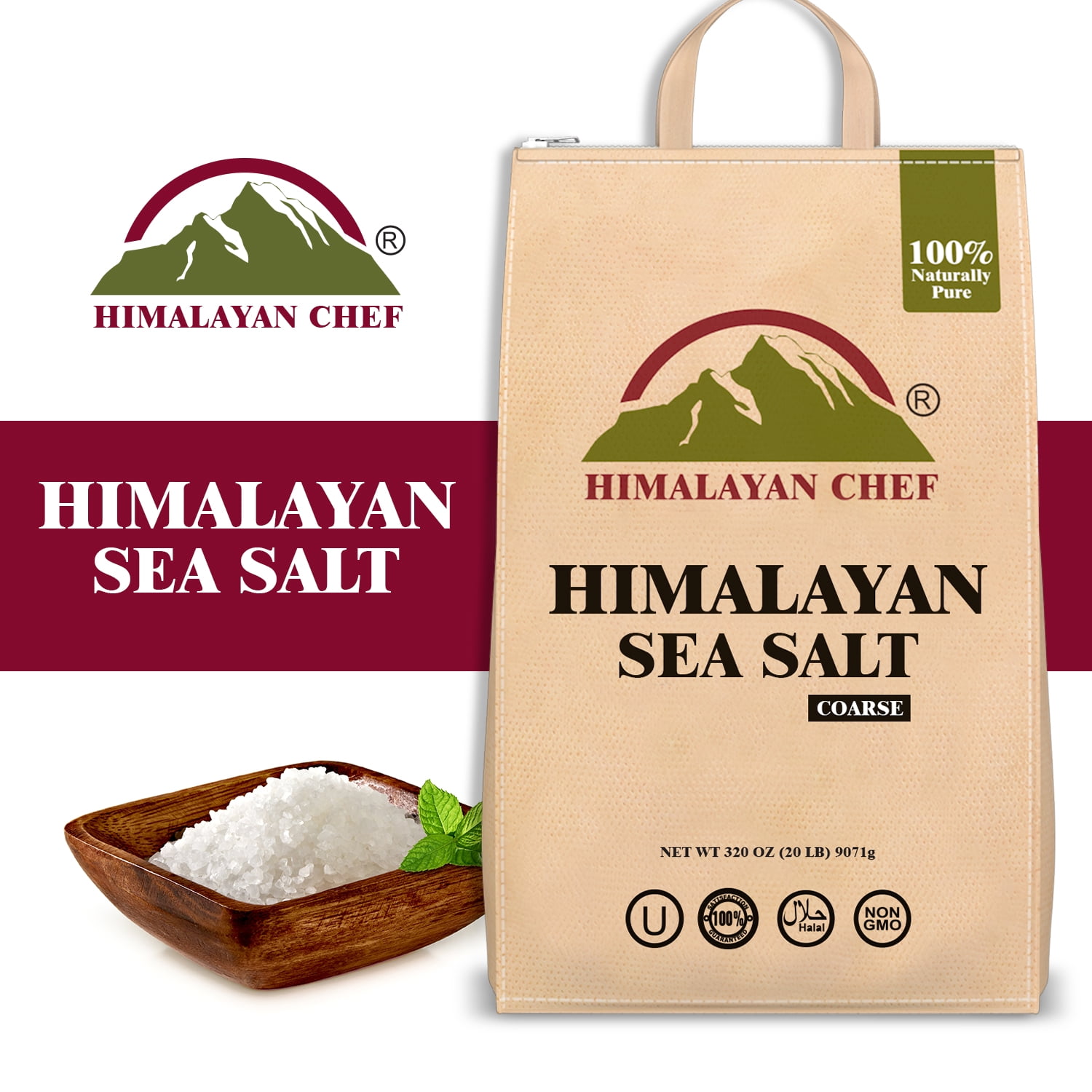 SALT 84 Sea Salt, Coarse Grain, 320 Ounces Resealable Bag, Pure & Natural Sun Dried Sea Salt, Grinder Refill Sea Salt For Daily Cooking