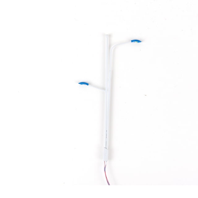 Yuarrent Lámpara LED de doble cabezal tipo O 1:87, farola de construcción en miniatura, decoración para manualidades, luz nocturna para jardín y Artesanía Blanco cálido Yuarrent HA066671-02