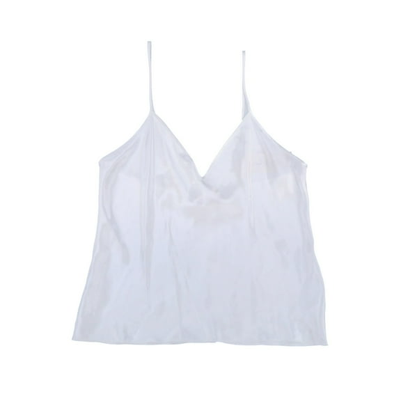 Linea Donatella Women's Satin Pajama Top Comfort White M New