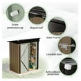 thumbnail image 4 of Outdoor Storage Shed 5X3 FT Small Outside Sheds & Outdoor Storage Anti-Corrosion Metal Shed Waterproof Outdoor Storage Cabinet with Door & Lock for Backyard Patio Lawn (Brown), 4 of 6
