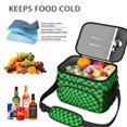 thumbnail image 5 of Green and Black Wavy Checkered Insulated Lunch Box for Women Men, Medium Leakproof Cooler Bag with Adjustable Strap, 10"x6.7"x8", 5 of 6