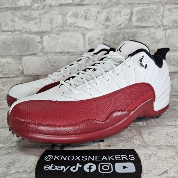 N I-K-E A i r-Jor-dan 12 Low Golf Varsity Red White DH4120 161 Mens Size 8
