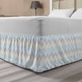 thumbnail image 1 of Wave Bed Skirt, Nautical Hand Drawn Abstract Chevron Pattern Simple Stream Motif Depiction, Elastic Bedskirt Dust Ruffle Wrap Around for Bedding Decor, 4 Sizes, Sea Blue Multicolor, by Ambesonne, 1 of 2