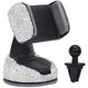 thumbnail image 1 of Soporte para teléfono de coche Bling, soporte para teléfono de coche con cristales brillantes, con una base de ventilación, soporte universal para teléfono celular para salpicadero, parabrisas y ventilación (blanco) JM, 1 of 5