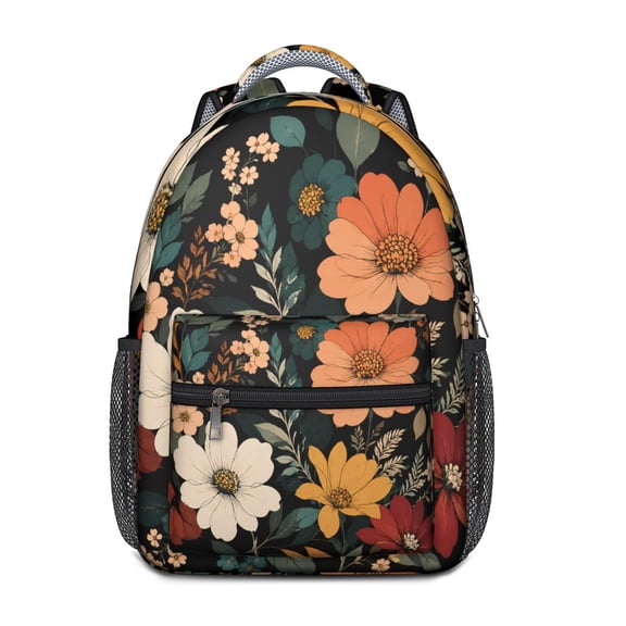 Floral Travel Backpack Oxford Fabric Lightweight Casual Daypack