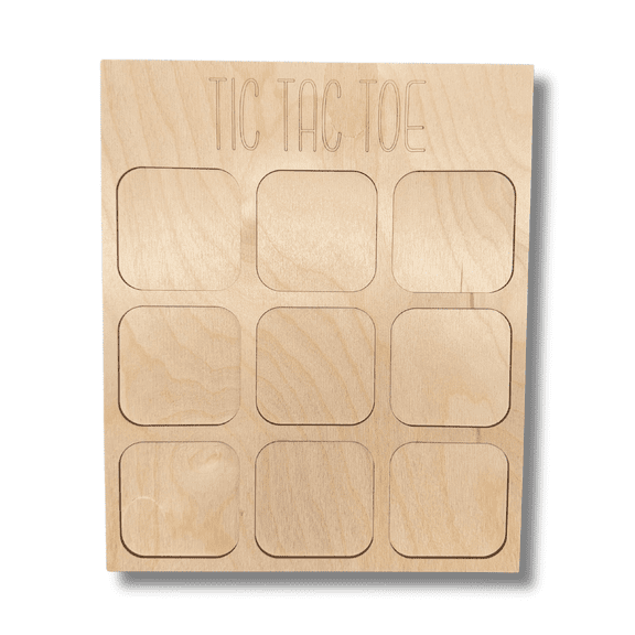 Unfinished Wood Tic Tac Toe Board | Paint By Line Crafts | 12" DIY 12" / 1/8"