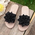 thumbnail image 4 of KIJBLAE Women's Round Toe One Band Soft Sole Slide Slippers, Wide Width Indoor Outdoor Non Slip Casual Summer Beach Slides Black 38, 4 of 9