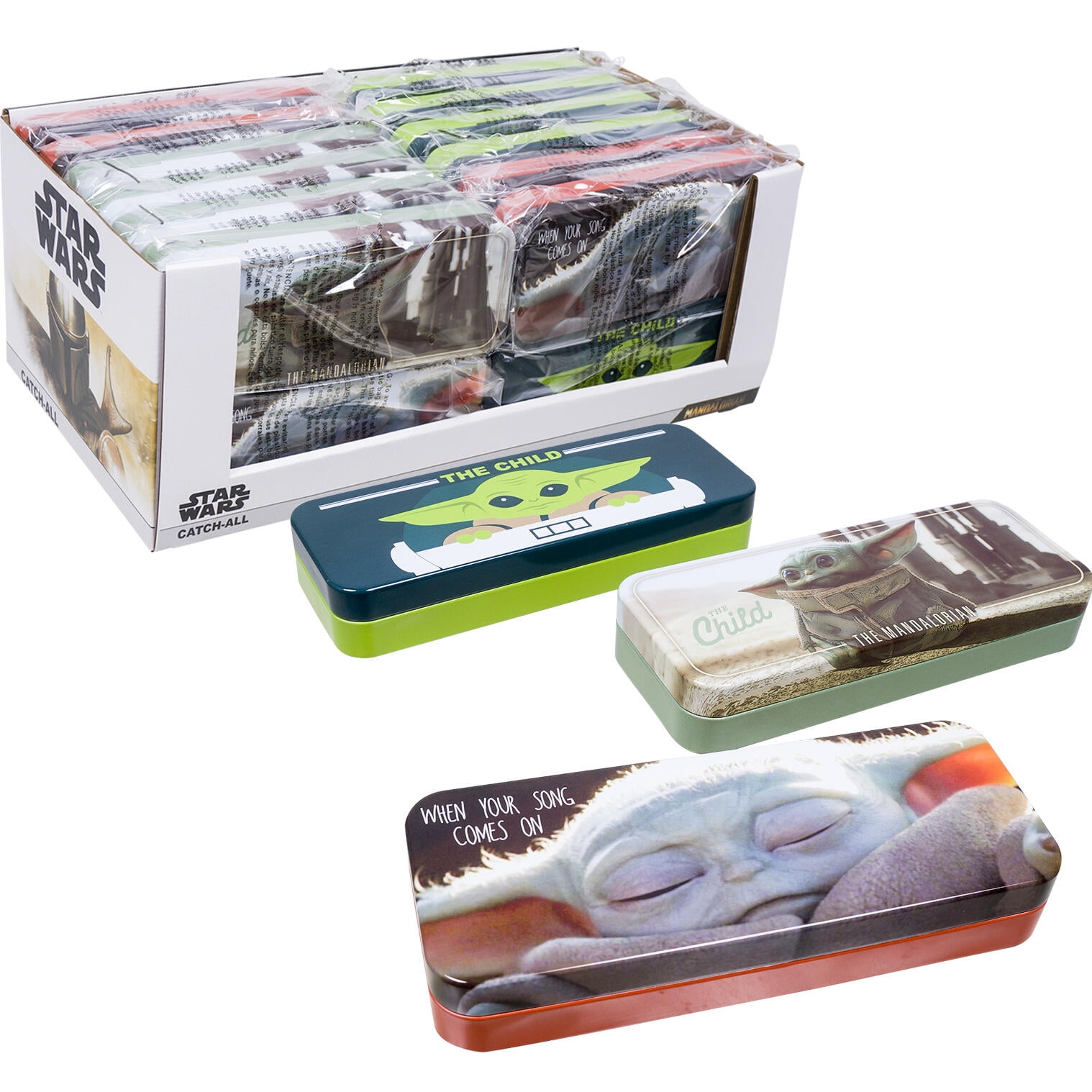 3 PCS Baby Yoda Pencil Case 8"" 3 Assortments