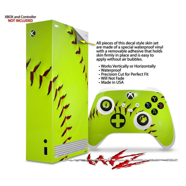 WraptorSkinz Skin Wrap compatible with the 2020 XBOX Series S Console and  Controller Softball (XBOX NOT INCLUDED)