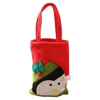 AUDeals Christmas Gift Bags with Handles Festive Red Holiday Treat Bags for Kids, Candy Favors, Xmas Party Supplies