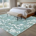 thumbnail image 5 of Spring Flower Area&nbsp;Rug 5x7ft White Floral Vintage Blue Texture Watercolor Non-Slip&nbsp;Washable Square&nbsp;Rugs Soft Felt Indoor Floor Mat for Bedroom Kitchen Living Room Bathroom, 5 of 9