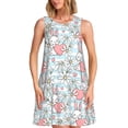 thumbnail image 1 of Balery Cute Rabbit And Heart Vestidos de verano para mujer con estampado: vestido holgado sin mangas, vestido playero informal y cómodo para días calurosos., 1 of 7