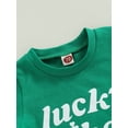 thumbnail image 6 of Infant Toddler Baby Boy St Patricks Day Outfits Short Sleeve Shirts Clover Sweatshirt with Pants 2Pcs Clothes Set (Green, 0-6 Months), 6 of 9