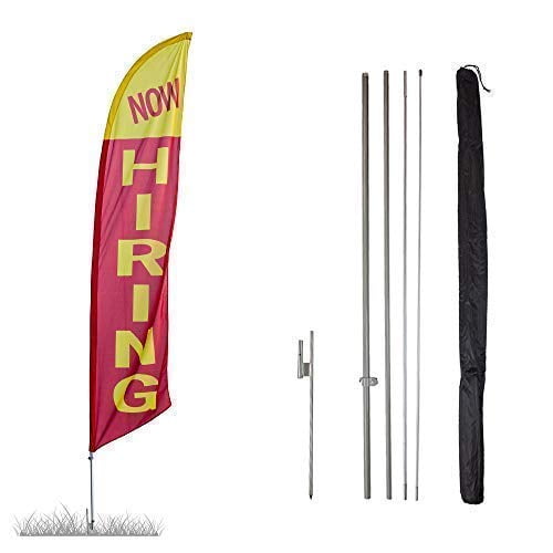 Now Hiring Feather Banner Swooper Flag Kit 13.5ft Swooper Flag with