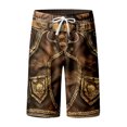 thumbnail image 3 of Mens Shorts Casual Retro Graphic Print Drawstring Summer Elastic Waistband Running Shorts Men, 3 of 3