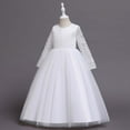 thumbnail image 4 of HBYJLZYG Tulle Dress, Children Dress Crew Neck Lace Long Sleeve Ankle Length Princess Dresses For Girls 3-12 Years, 4 of 5