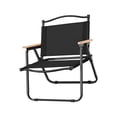 thumbnail image 2 of Silla de Camping, taburete de Picnic con asas de madera, asiento de pesca, silla portátil para exteriores, sala de estar, jardín, senderismo, viajes y Estante negro y negro, 2 of 8