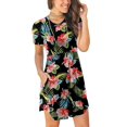 thumbnail image 4 of Robe Mode Femme Col Rond Manches Courtes Imprimée avec Poche, 4 of 5