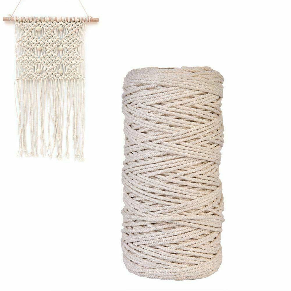 Natural Beige Macrame Rope Twisted Cotton Cord String Gardening Gift Wrapping