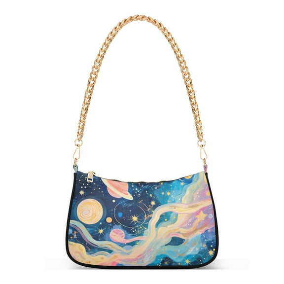 Starry Sky PlanetsWomen Small Shoulder Bag Crossbody Tote Hobo Bags Purse Clutch Handbags with Chain Strap for Women