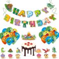 thumbnail image 5 of cumpleaños temáticas de amigos incluyen pancartas, globos de látex, adornos para pasteles, pegatinas, pluma marcada, amigos, fanáticos, suministros para fiestas, favores, 5 of 5