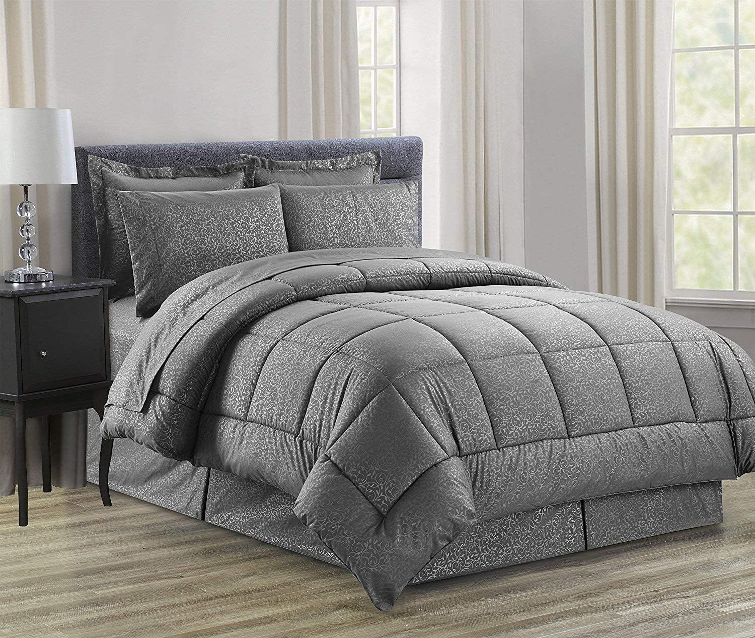 8-Piece Vine Design Bed-in-a-Bag Comforter Set All Color All Sizes 