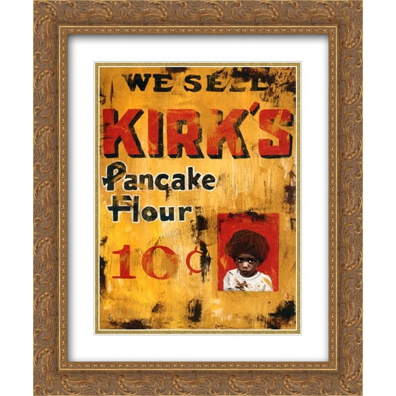 Kirk's Pancake Flour 2x Matted 14x17 Gold Ornate Framed Art Print by Cedric Smith