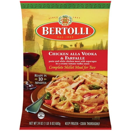 Bertolli Frozen: Chicken Alla Vodka & Farfalle Complete Skillet Meal For Two, 24 oz