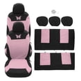 thumbnail image 1 of Kit universal de 9 fundas para asientos de coche Unique Bargains lavables patrón de mariposa color rosa, 1 of 7